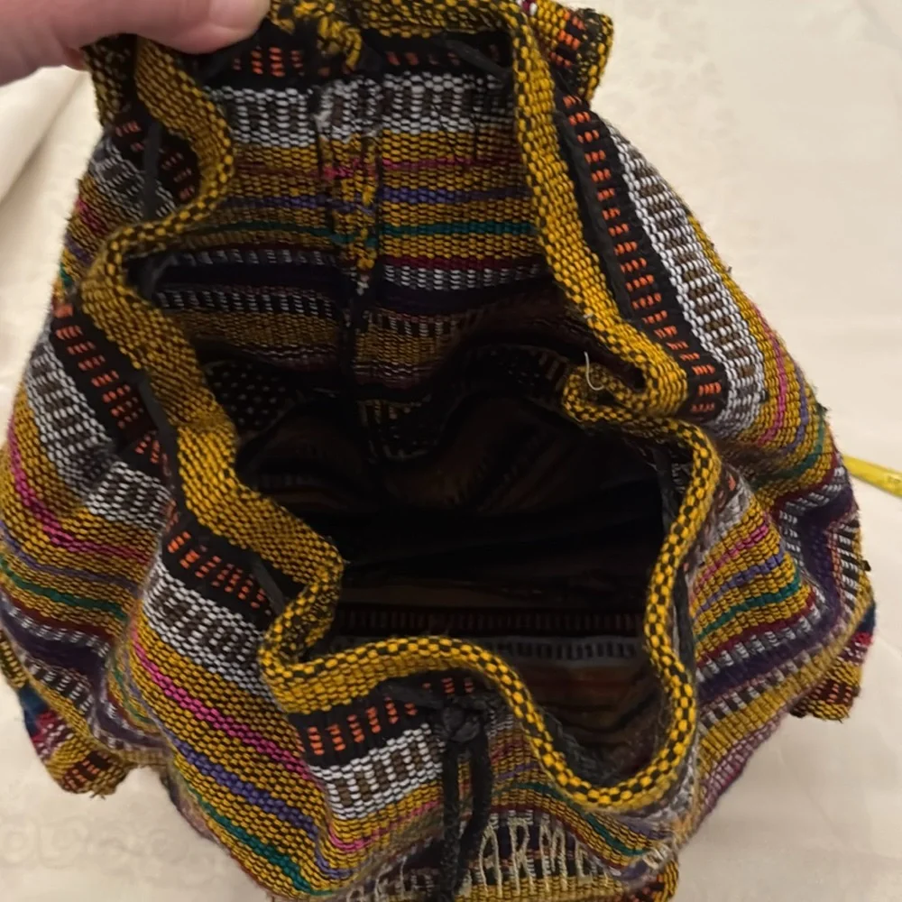 Playa del Carmen, Mex, Mr Pinzon artisan, Colorful Striped Backpack (mlb)